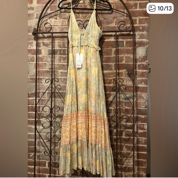 Spell Women's Bohemian Floral Jacket - Mint and Pastel Yellow - Picture 4 of 11